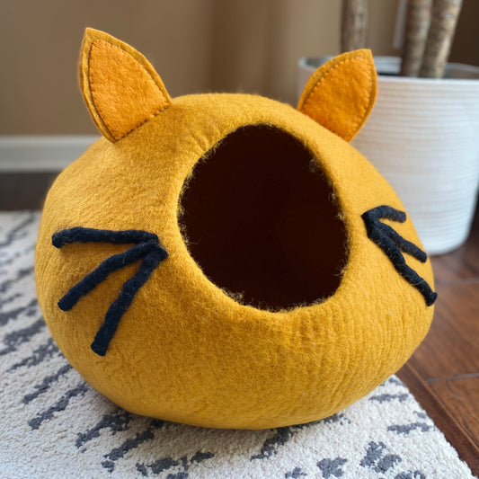 Cat Cave With Whiskers - Orange Ears