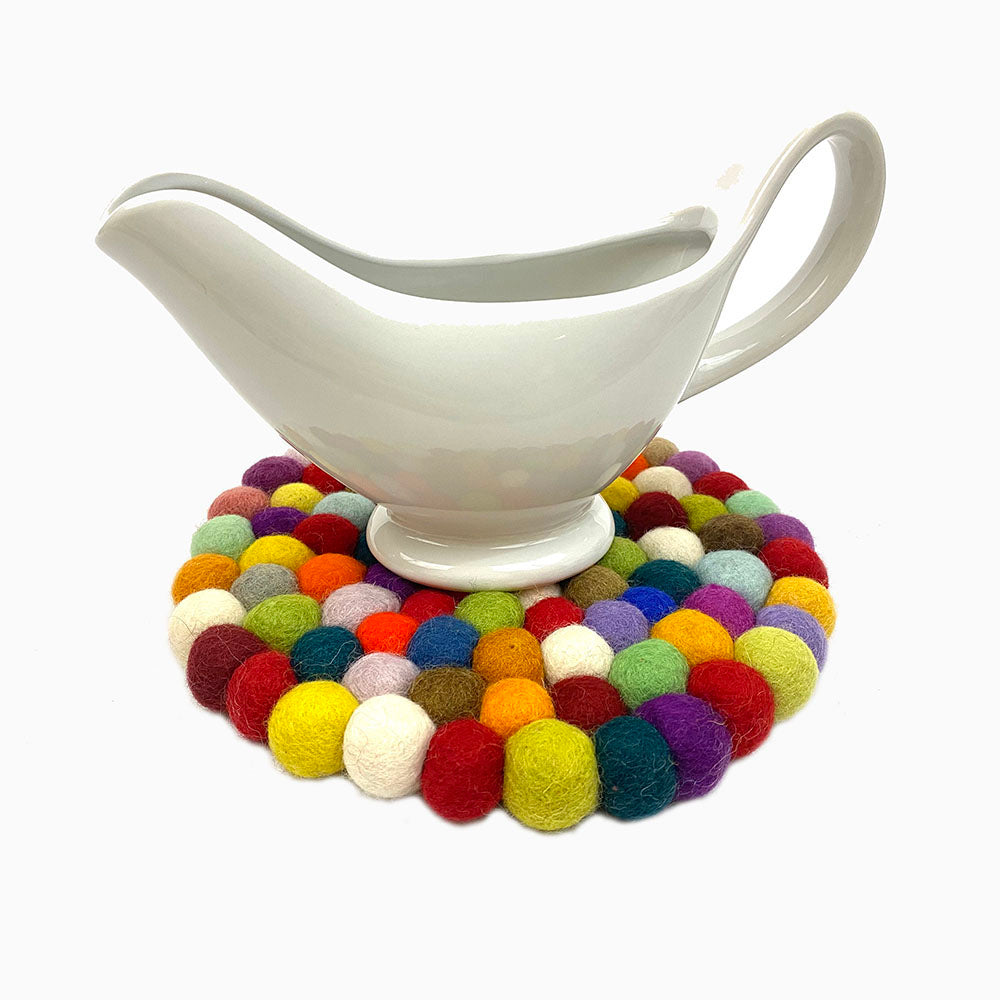 Rainbow Felt Ball Trivet