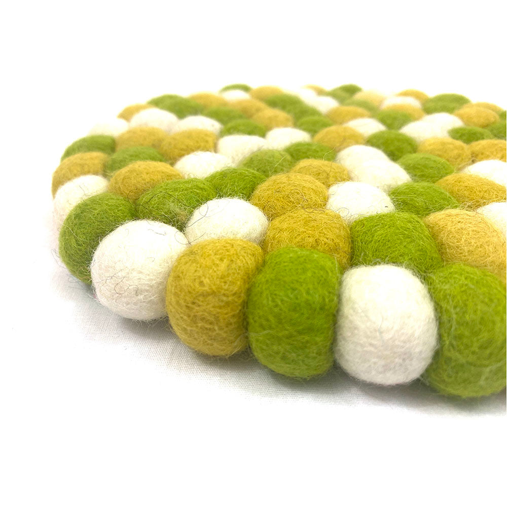 Lime Green Felt Ball Trivet