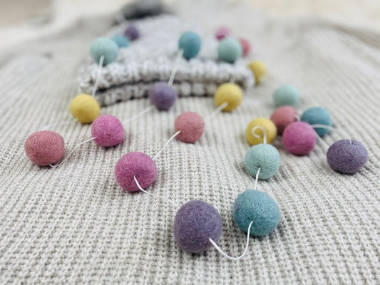 Pastel Felt Ball Garland