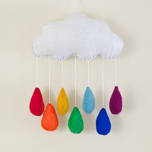 Rainbow Raindrops Nursery Mobile