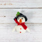 Holiday ornament - Snowman with red scarf