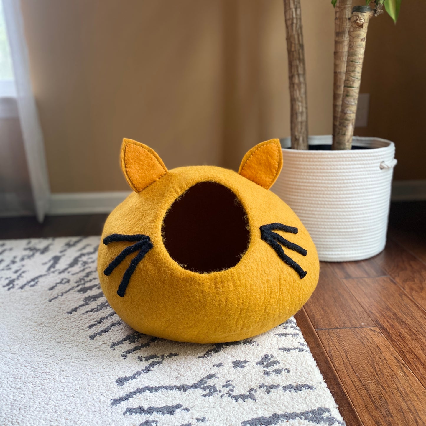 Cat Cave With Whiskers - Orange Ears
