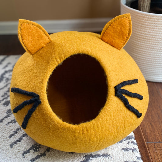 Cat Cave With Whiskers - Orange Ears