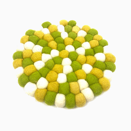 Lime Green Felt Ball Trivet