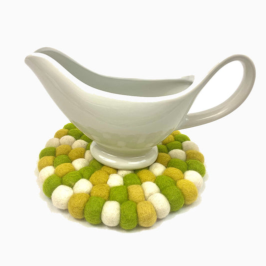 Lime Green Felt Ball Trivet