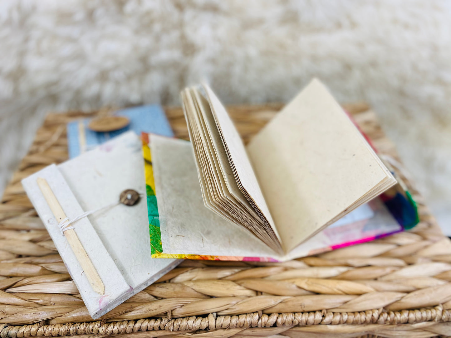 Handmade Paper Notebook - Colorful Leaves