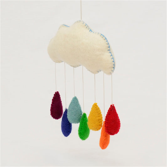 Rainbow Raindrops Nursery Mobile