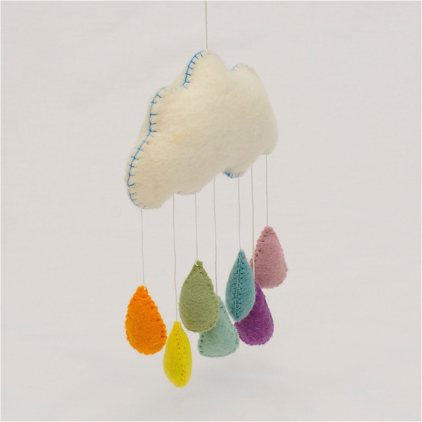 Pastel Rainbow Raindrops Nursery Mobile