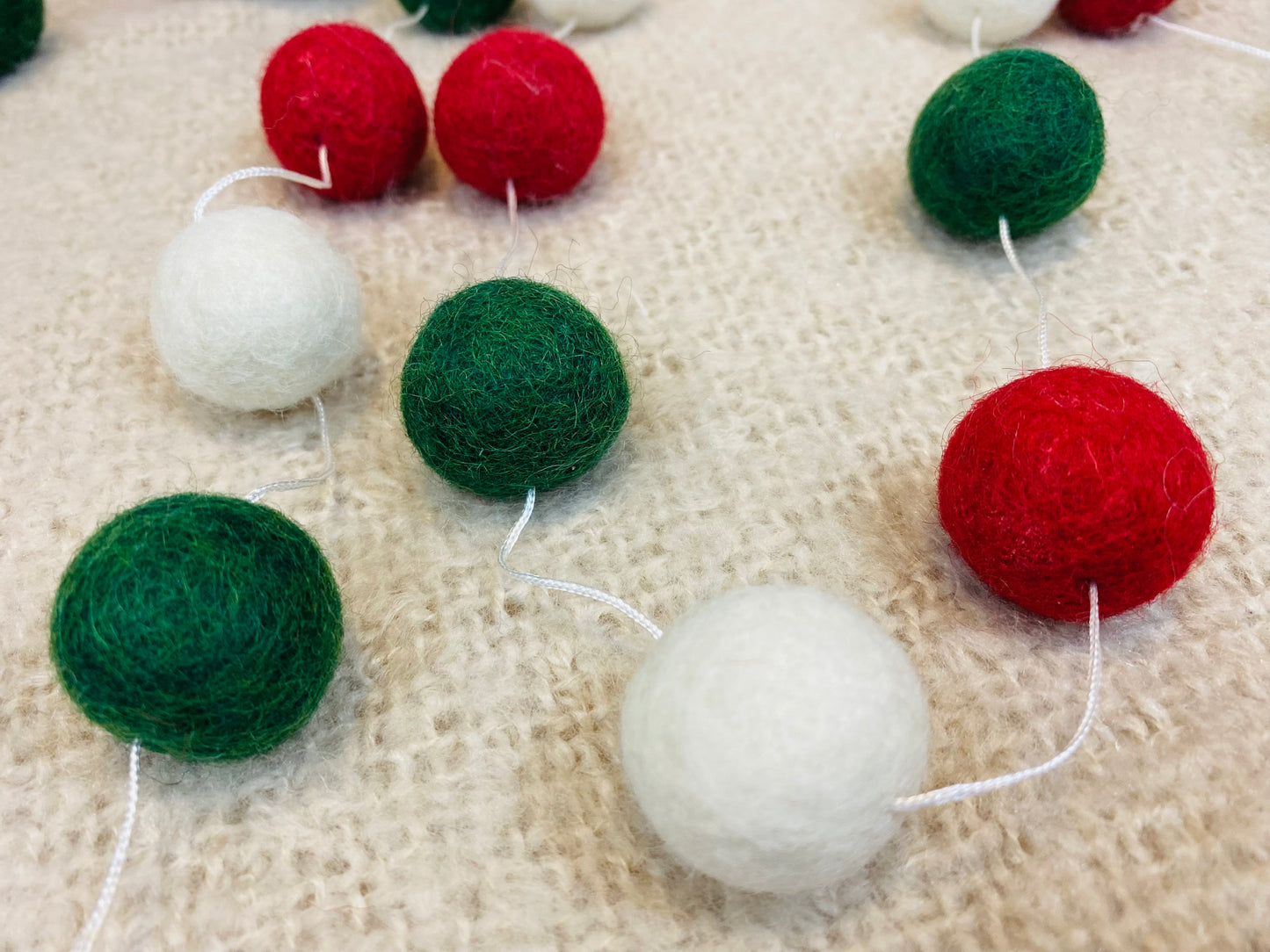 Holiday Decor Felt Ball Garland