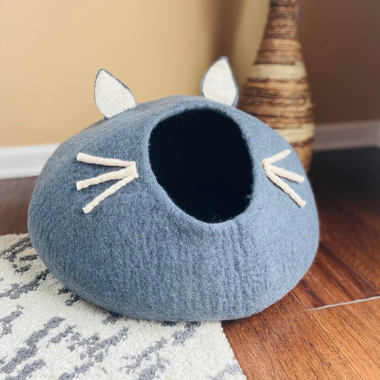 Cozy Cat Cave with Whiskers