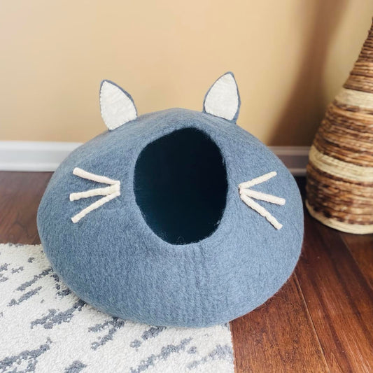 Cozy Cat Cave with Whiskers