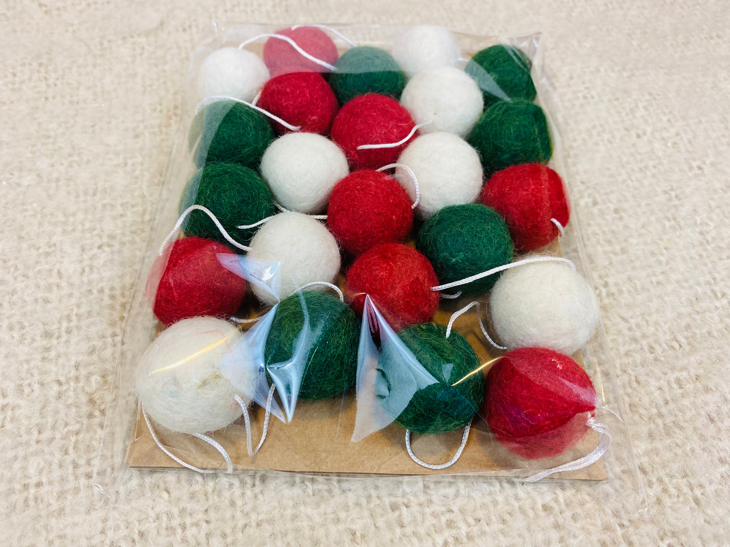 Holiday Decor Felt Ball Garland