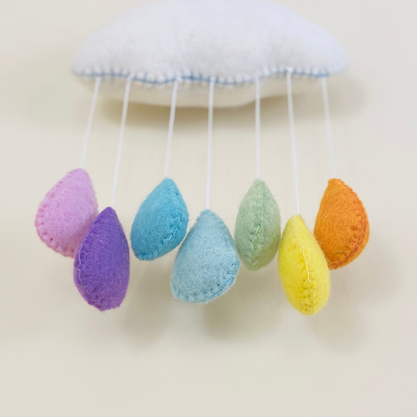 Pastel Rainbow Raindrops Nursery Mobile